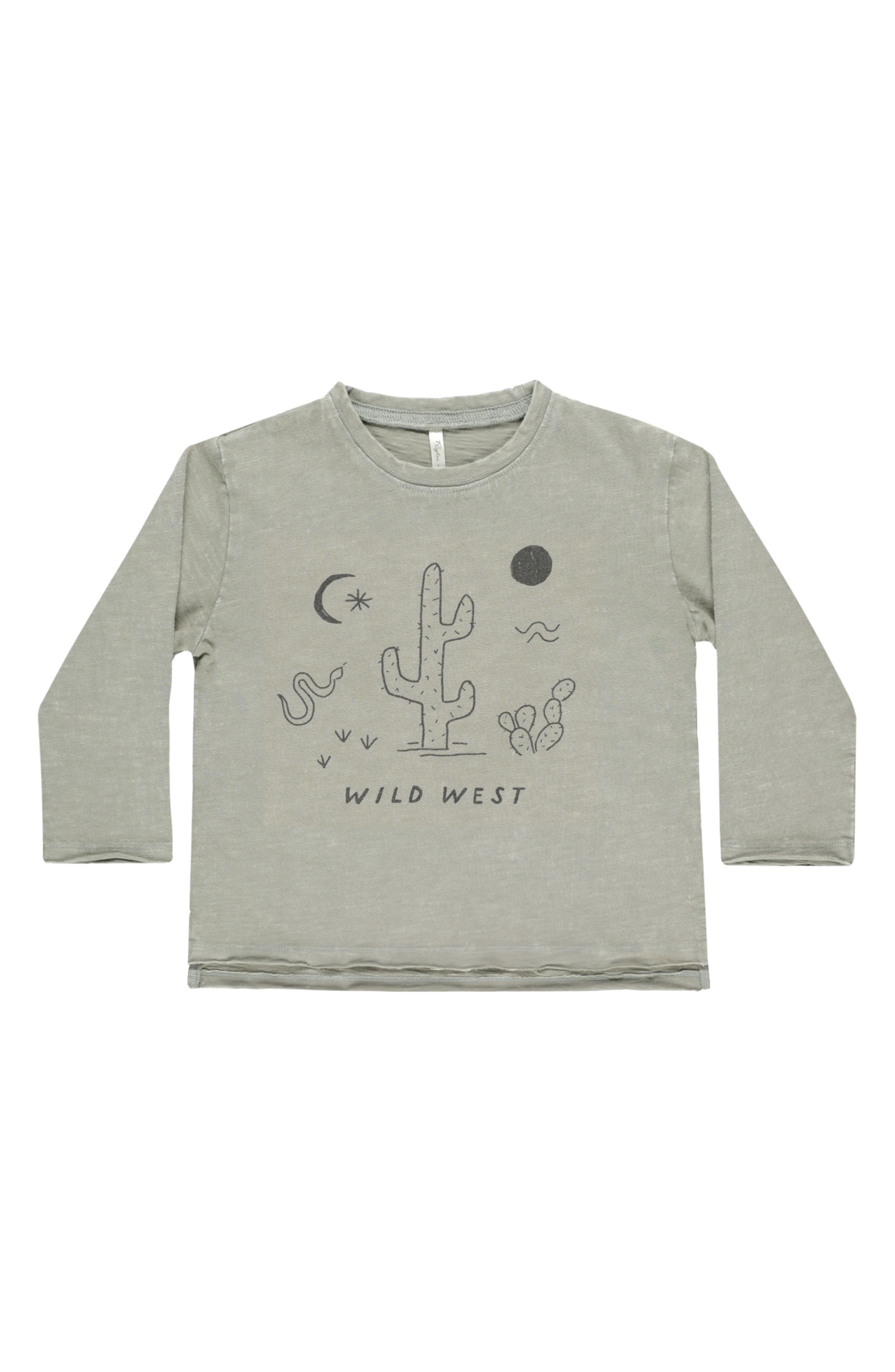 Rylee + Cru Kids' Raw Edge Cotton Graphic T-Shirt