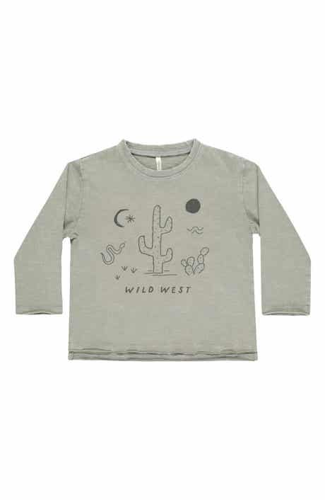 Rylee + Cru Kids' Raw Edge Cotton Graphic T-Shirt