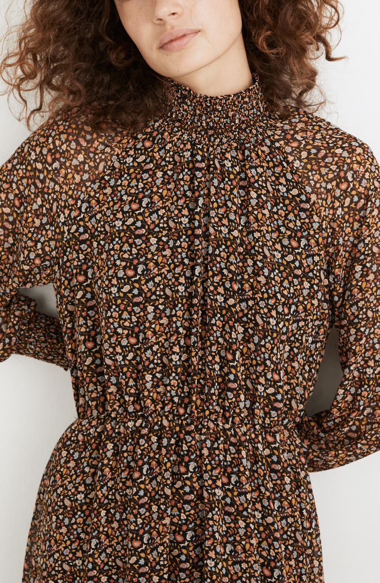 Madewell Folktale Paisley Long Sleeve (Re)sourced Georgette Midi Dress, Alternate, color,