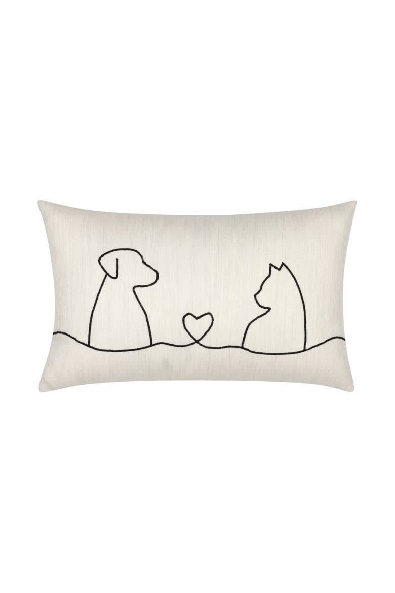 Faithful Friends Hand Embroidered Indoor & Outdoor Woven Accent Pillow, Main, color, Friends