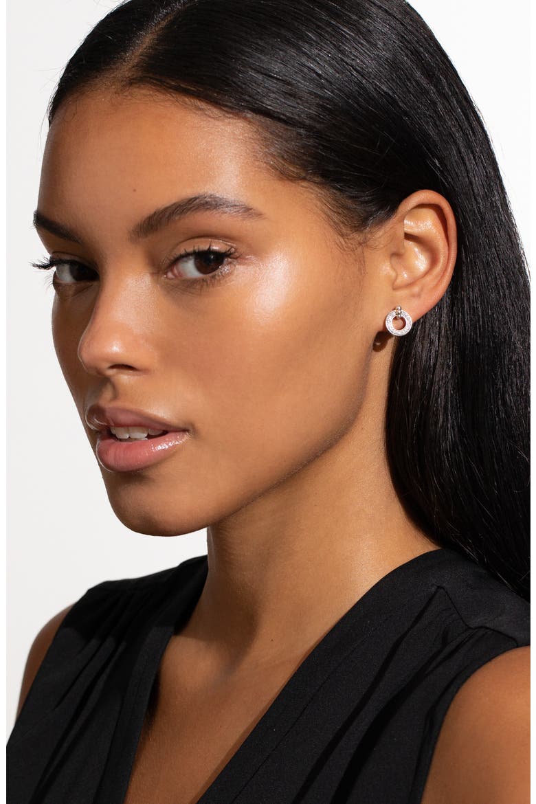 Caviar Spark Diamond Open Circle Stud Earrings, Alternate, color, DIAMOND/ SILVER