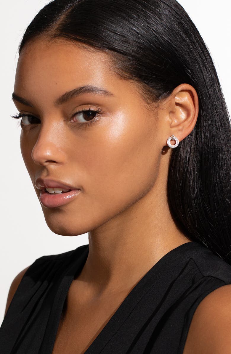 LAGOS Caviar Spark Diamond Open Circle Stud Earrings, Alternate, color, Diamond/ Silver