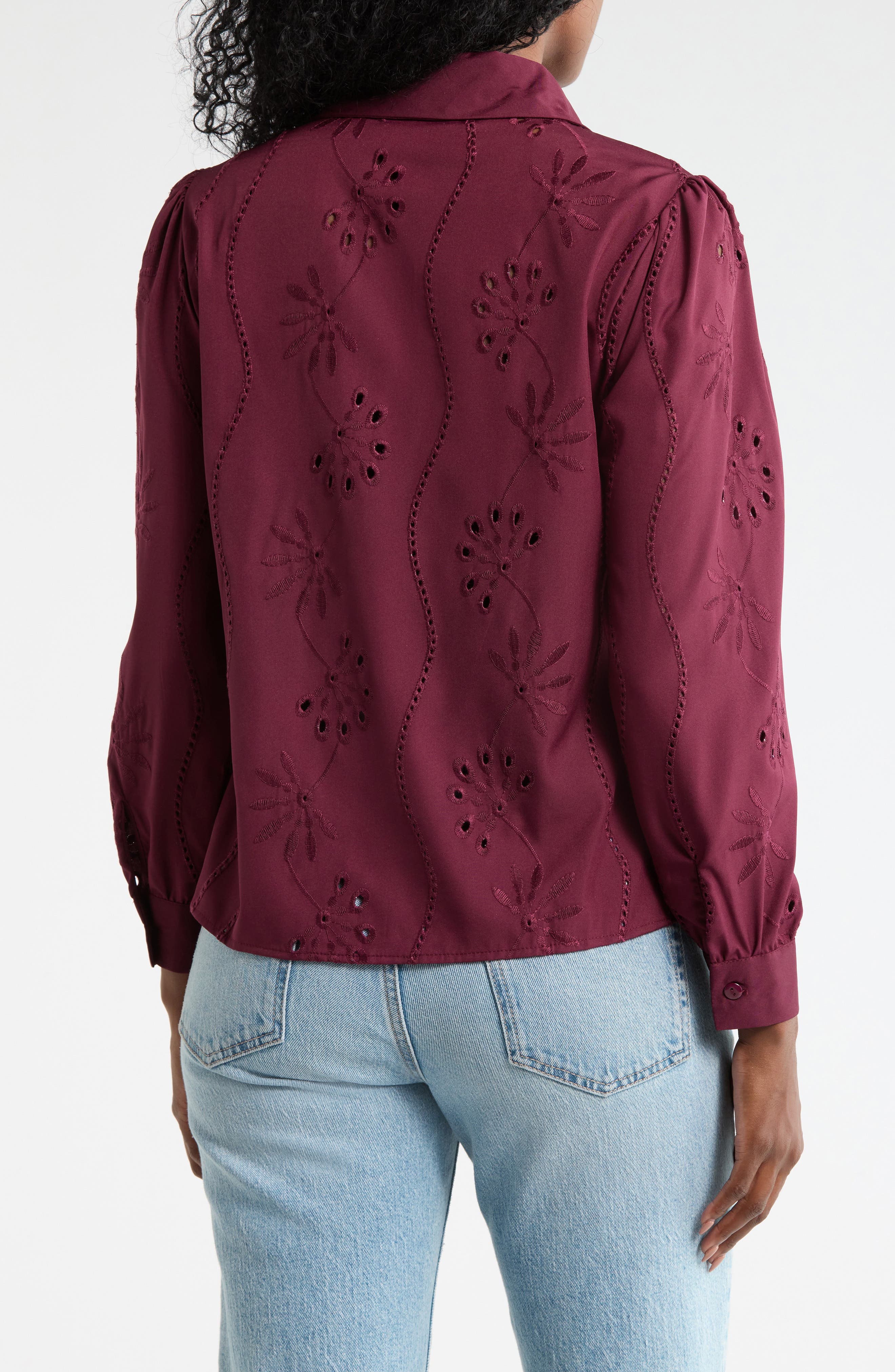 Eyelet Hidden Placket Top - image 4