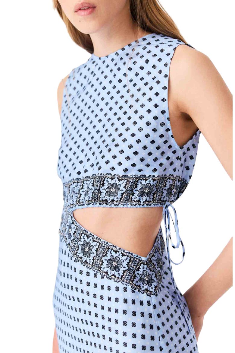 Patterned cutaway dress, Alternate, color, Light blue loungewear