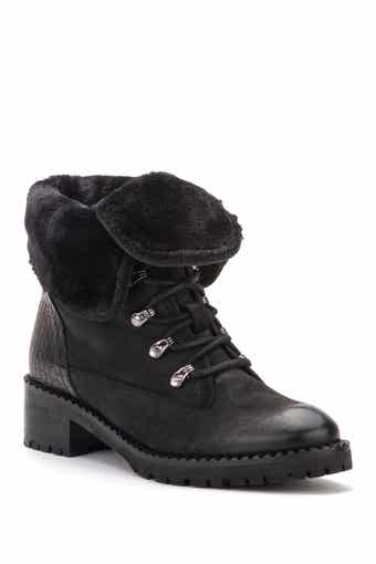 VINTAGE FOUNDRY Milan Faux Fur Lined Leather Lace-Up Boot