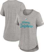 Nike Women's Nike Gray Miami Dolphins Script Tri-Blend T-Shirt