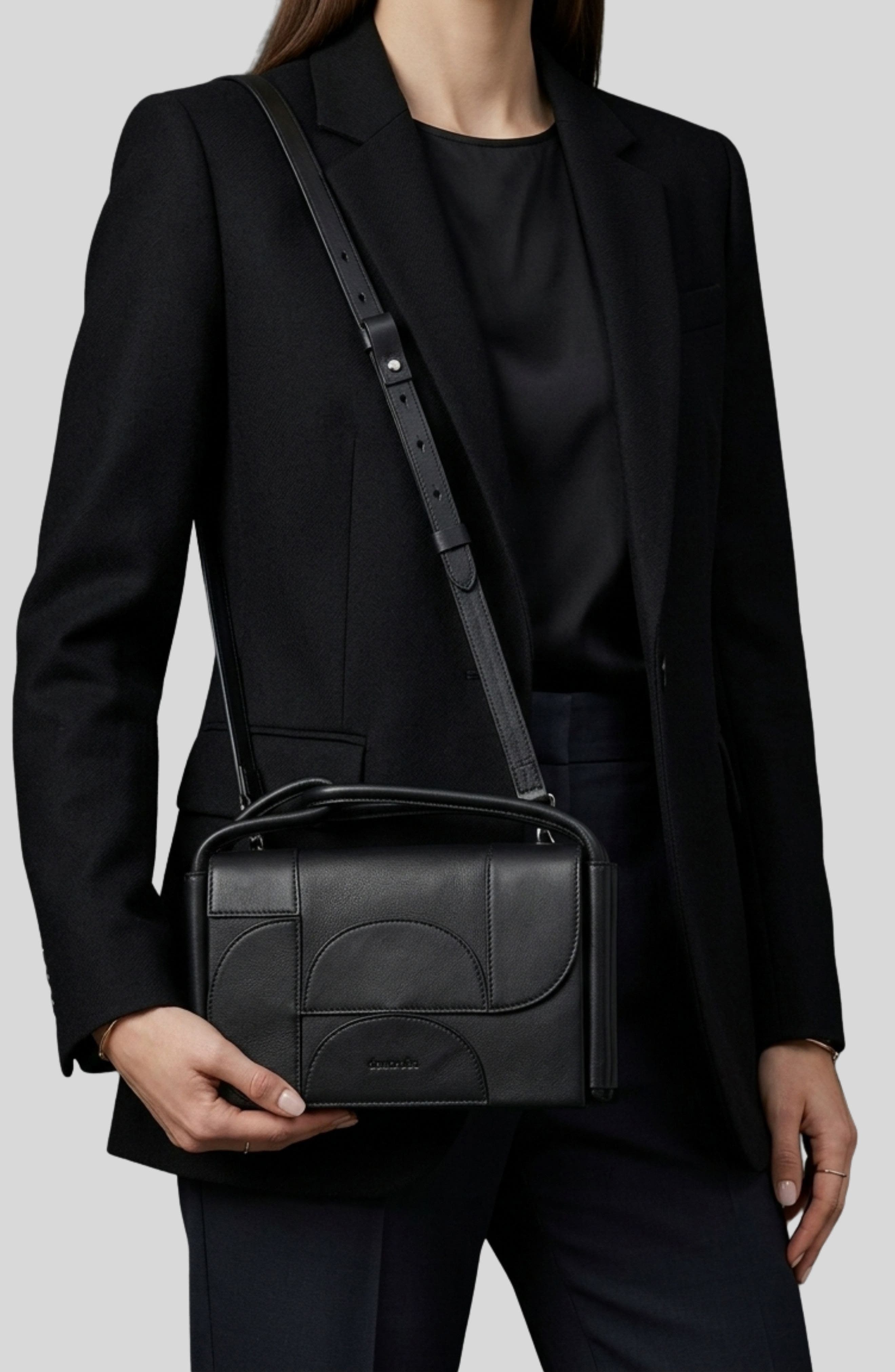 Ecotorie Martha Leather Crossbody Bag, Alternate, color, Black