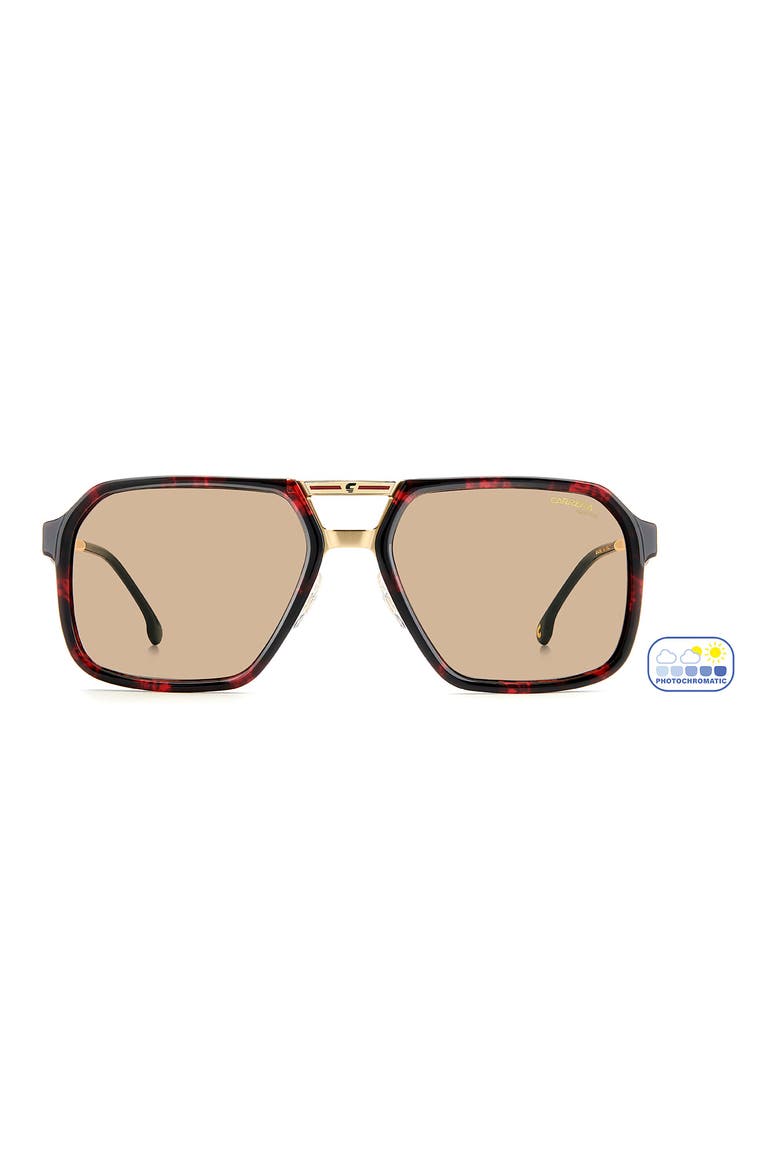 Victory 59mm Photochromic Square Sunglasses, Main, color, RED HAVANA/ BRW FT AR