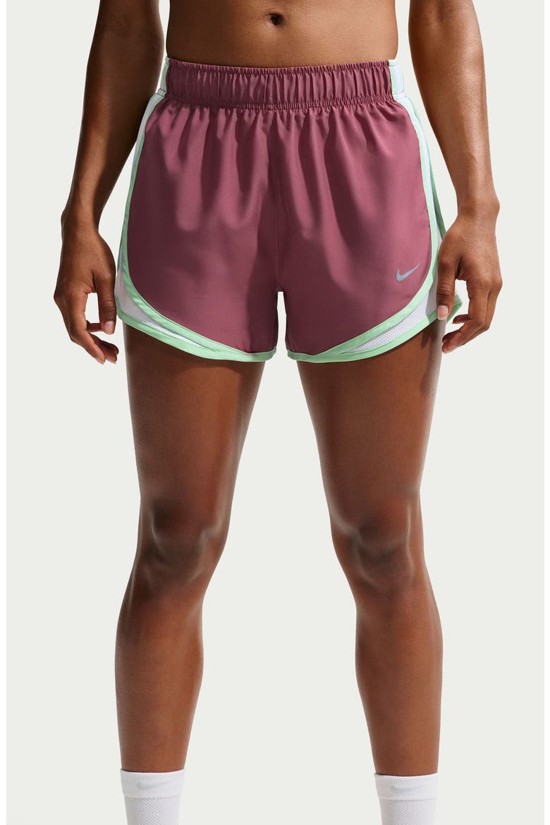 Tempo Dri-FIT Mid-Rise 3-Inch Running Shorts, Alternate, color, PINK SMOKE/ WHITE