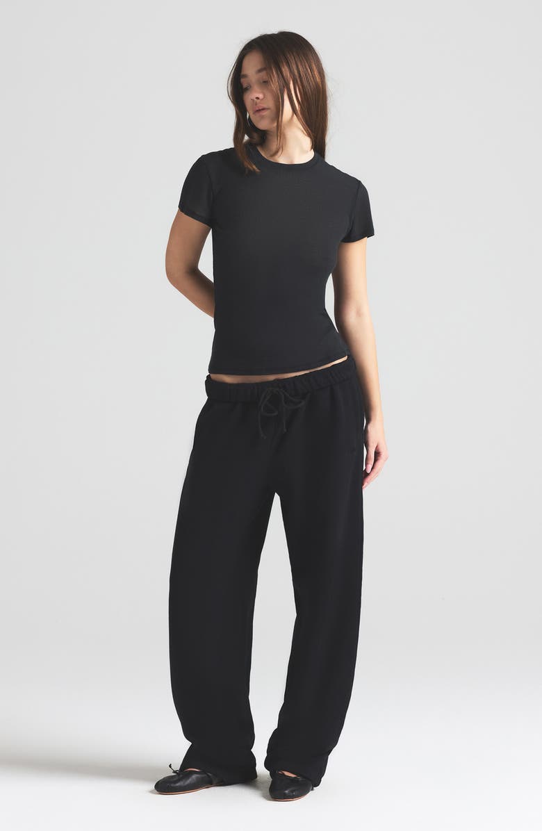 SKIMS Sheer Rib T-Shirt, Alternate, color, Soot