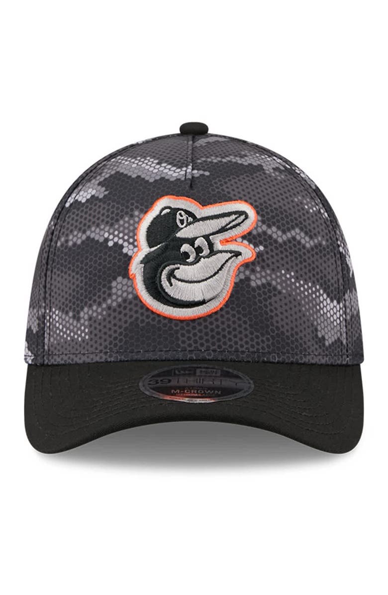 New Era Men's New Era Black Baltimore Orioles Camo 39THIRTY A-Frame Flex Hat, Alternate, color, Black