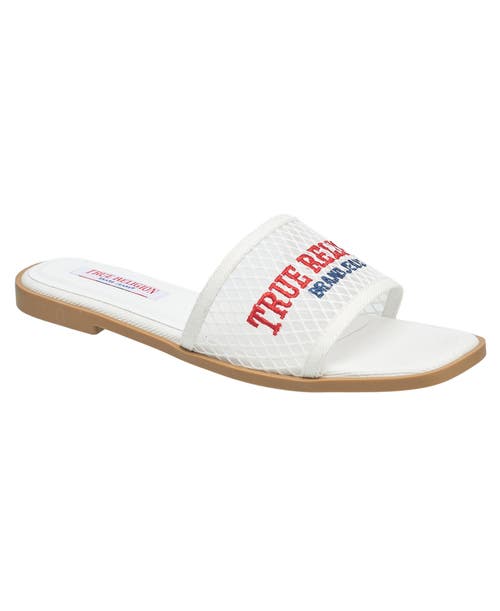 True Religion Brat Mesh Slip On Sandal In White