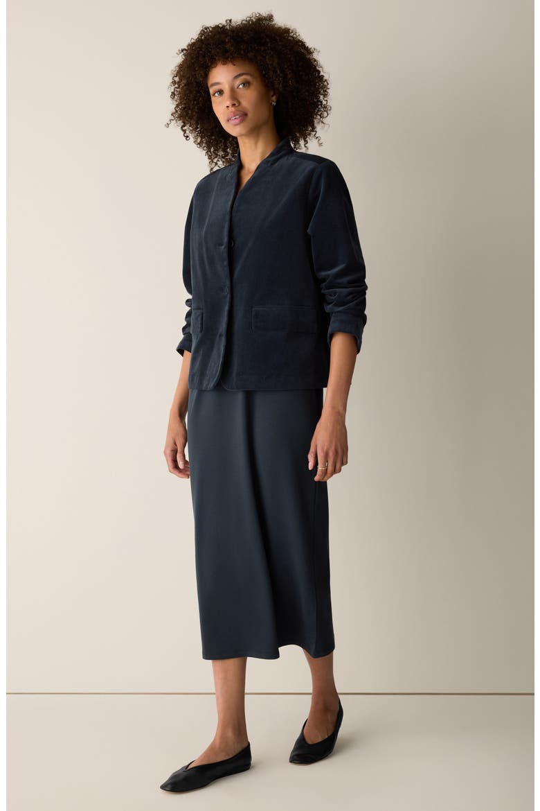 Stretch Organic Cotton Corduroy High Collar Jacket, Alternate, color, MARITIME