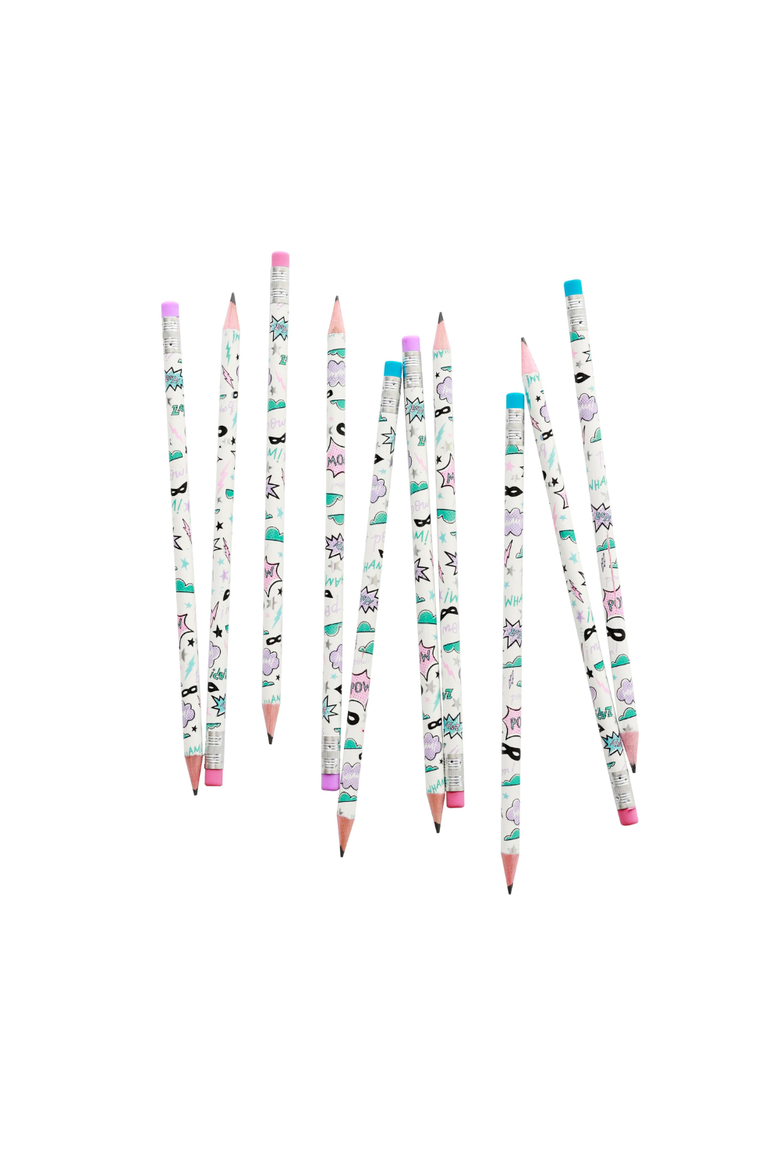 Back to School Girl Superhero Pencil Set, Main, color, Assorted Pre-Pack