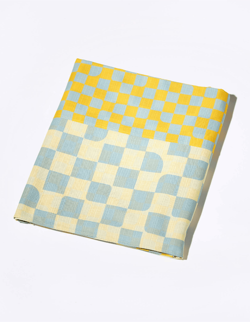Tortuga Forma Checker Tablecloth Reversible In Blue
