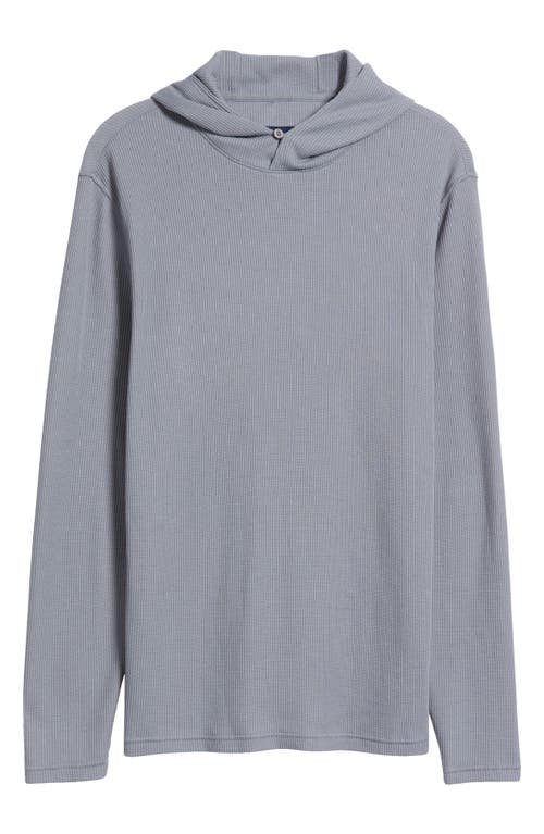 Johnnie-o Brinson Waffle Pullover Hoodie In Thunder