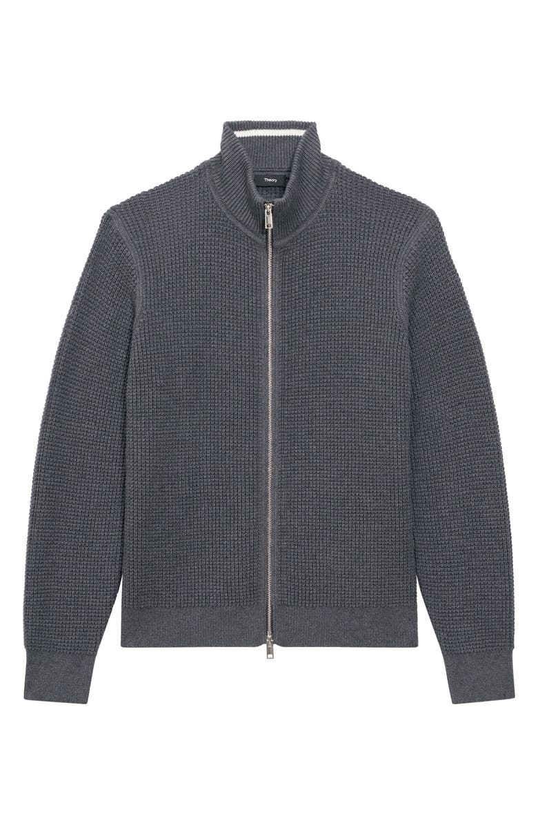 Theory Gary Front Zip Cardigan, Alternate, color, Dk Gr M/Iv