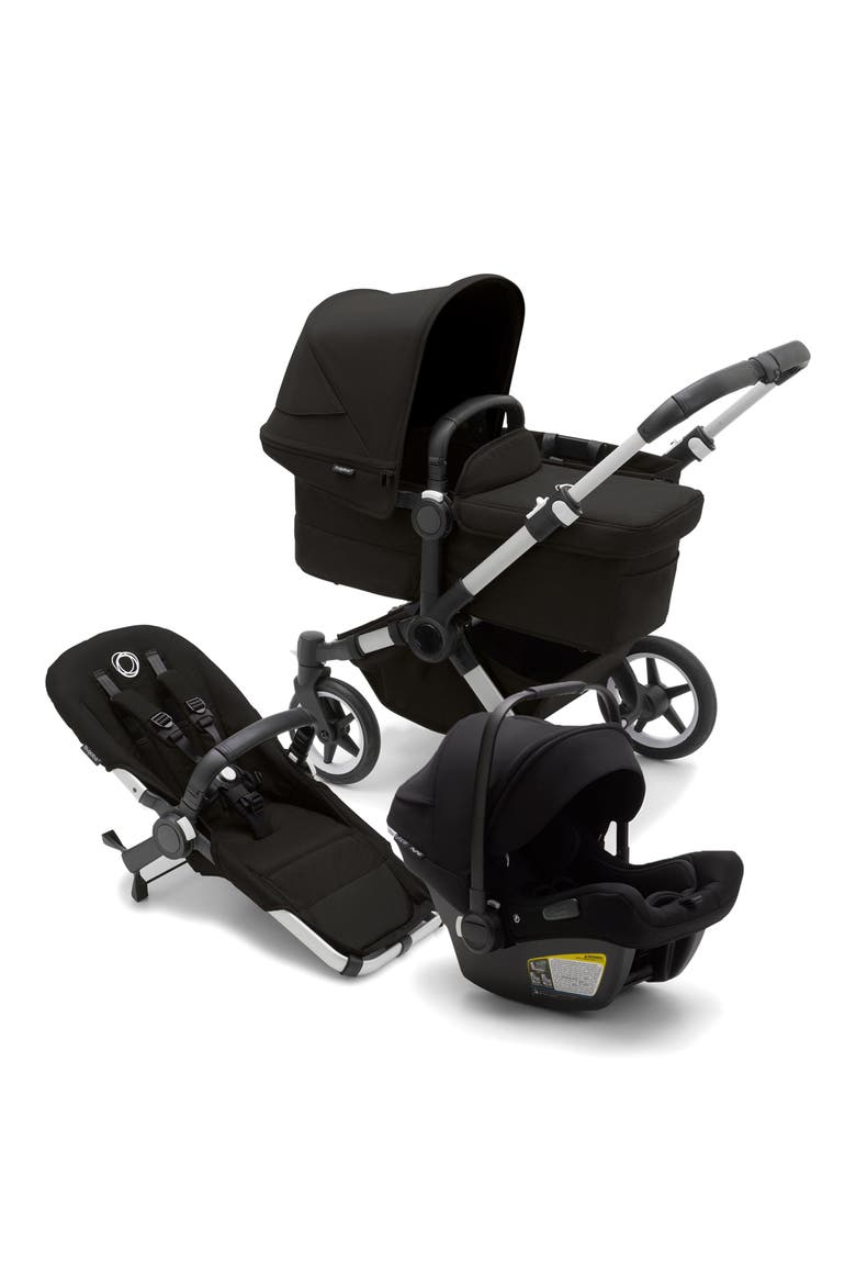 Donkey 5 Mono Stroller with Bassinet & Turtle Air by Nuna Car Seat, Main, color, ALUMINUM/BLACK/BLACK