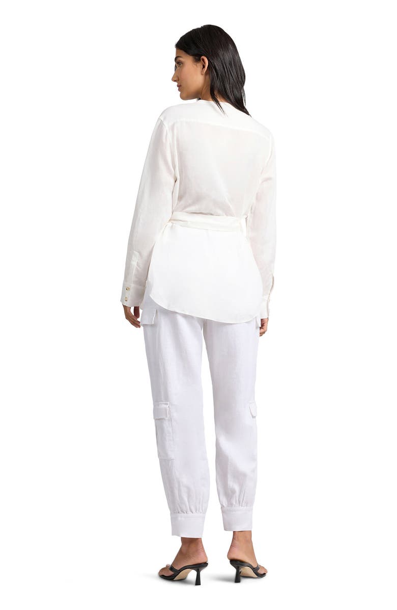 Onia Linen Utility Shirt, Alternate, color, White