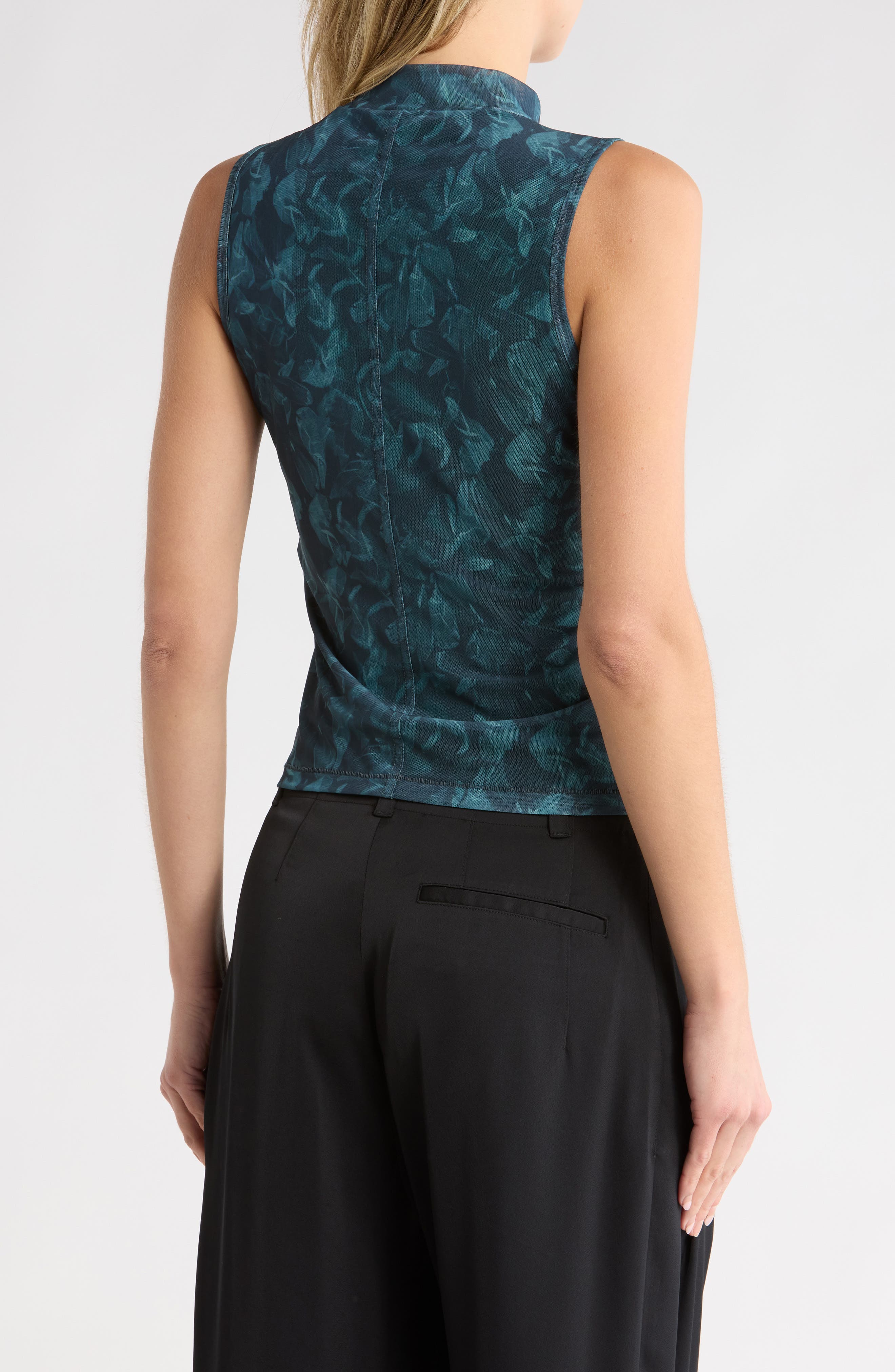 Aliyah Mock Neck Sleeveless Mesh Top - image 4