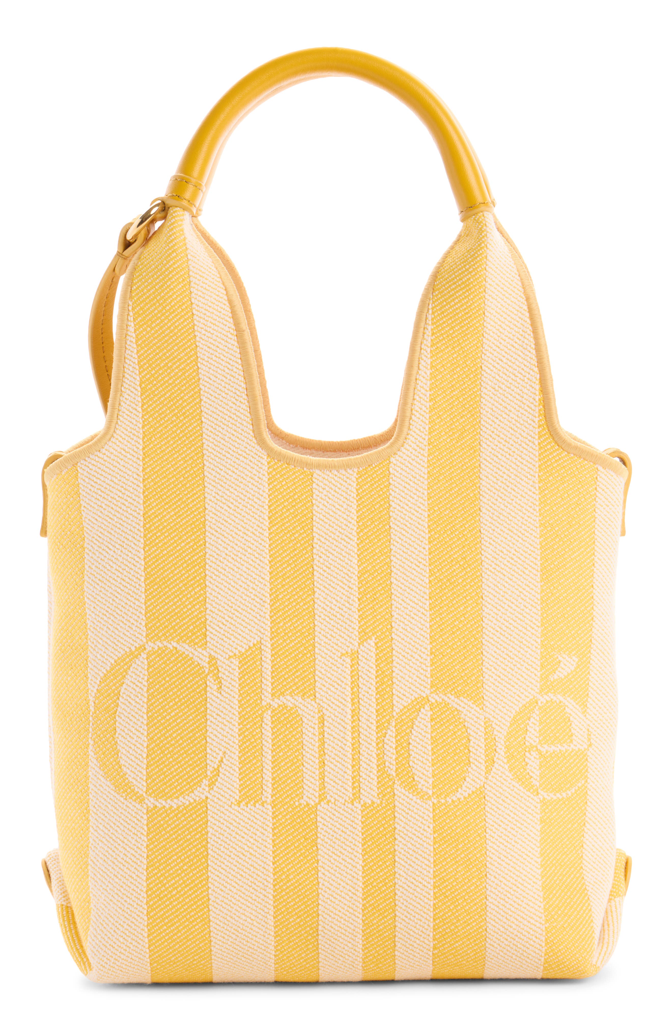 Mini Stripy Jacquard Stripe Crossbody Tote, Main, color, RADIANT YELLOW