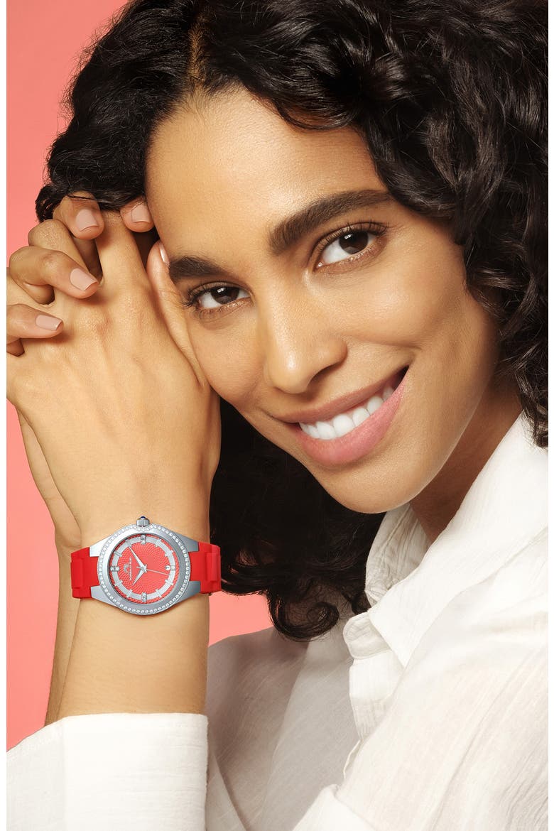 Guilia Interchangeable Bracelet Watch, 37mm, Alternate, color, RED