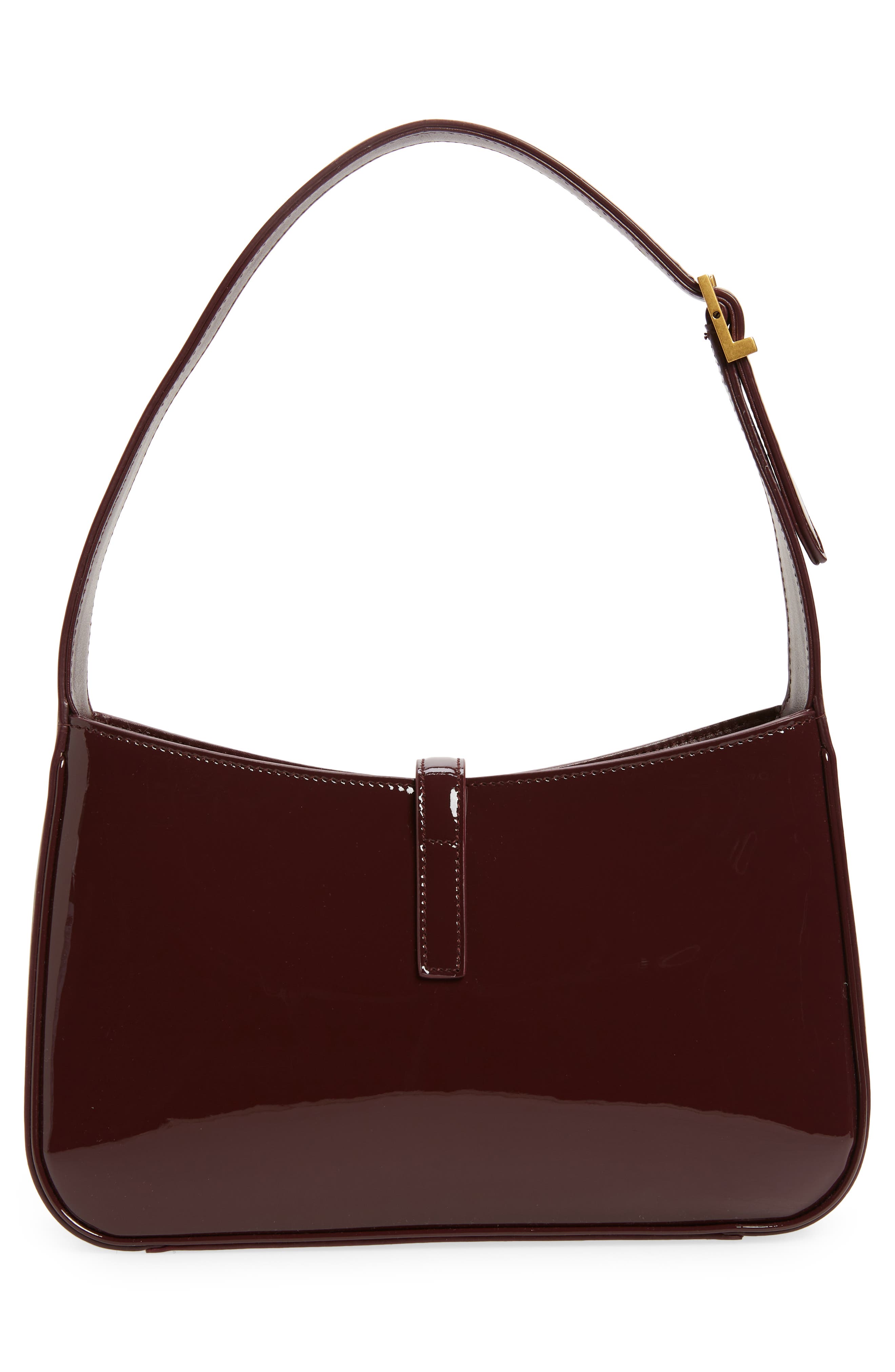 Le 5 à 7 Patent Leather Hobo, Alternate, color, DARK RED WINE