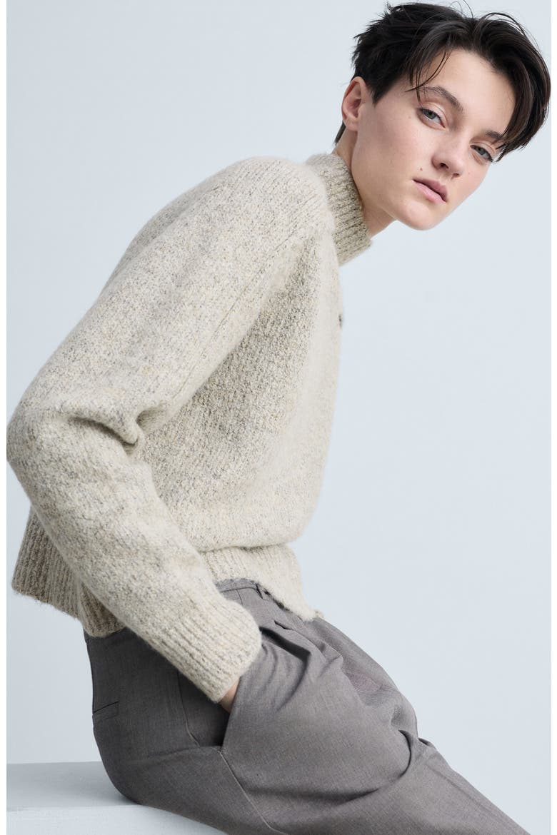 Perkins Mock Neck Sweater, Alternate, color, SAND