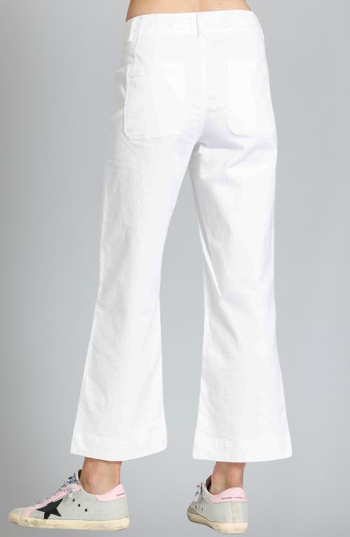 Apny Wide Leg Ankle Jeans In White