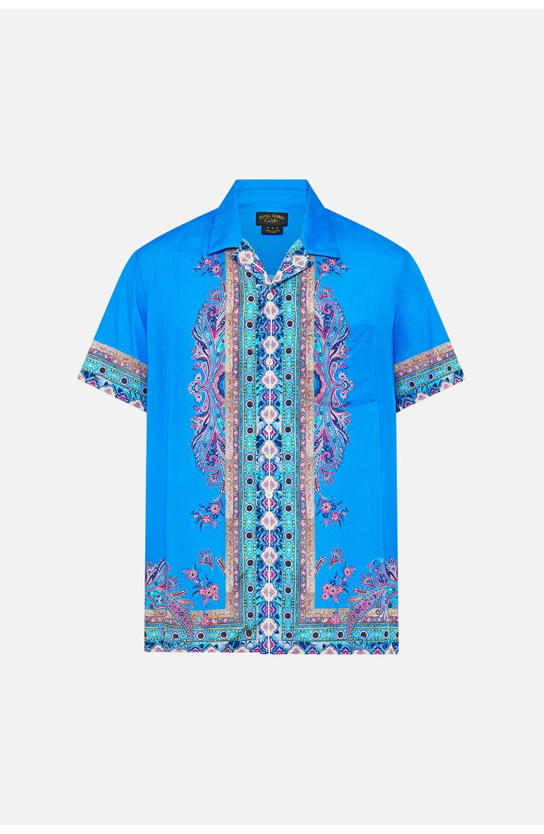 Camilla Short Sleeve Camp Collared Shirt Footsteps In Folklore, Main, color, Footsteps In Folklore