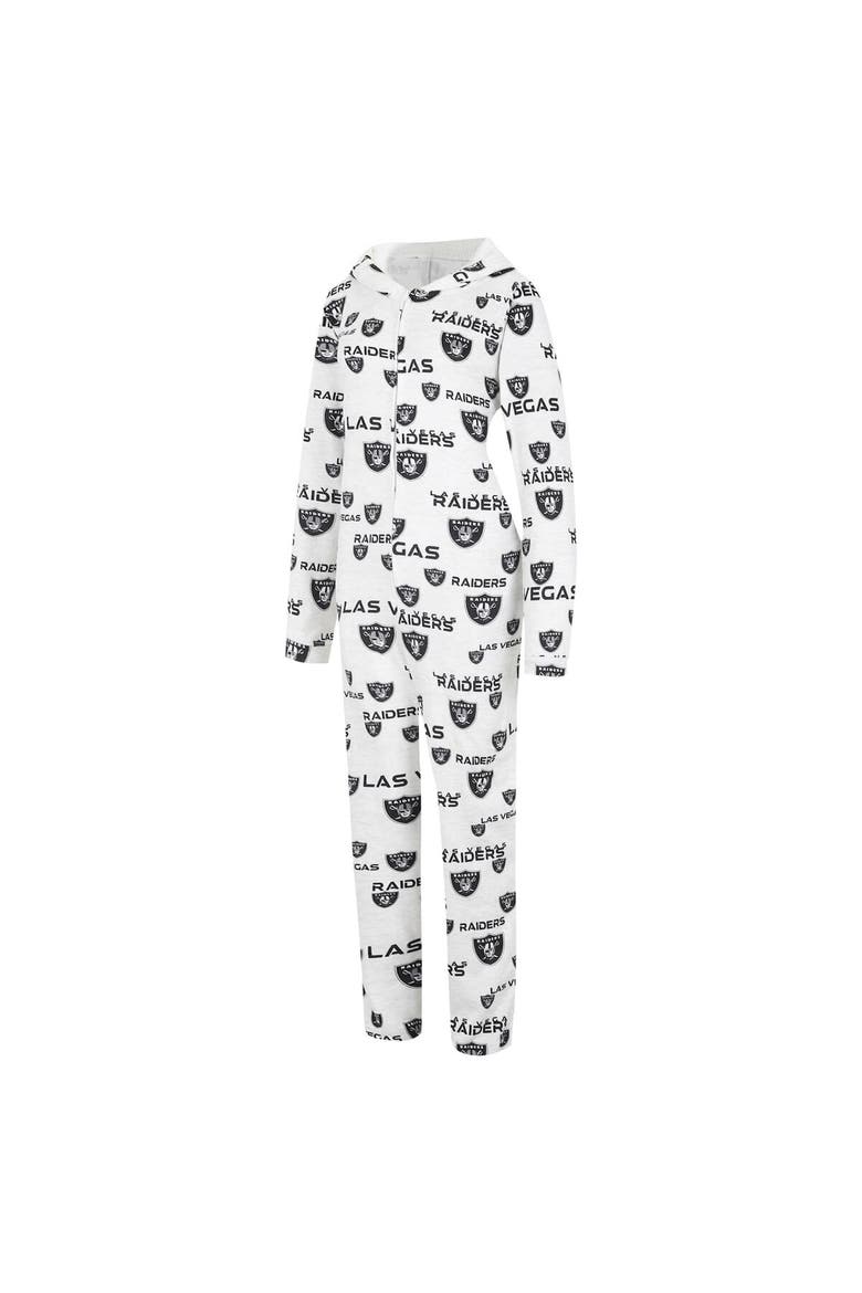 Women's Concepts Sport  Cream Las Vegas Raiders Docket Hoodie Full-Zip Union Suit, Alternate, color, Cream