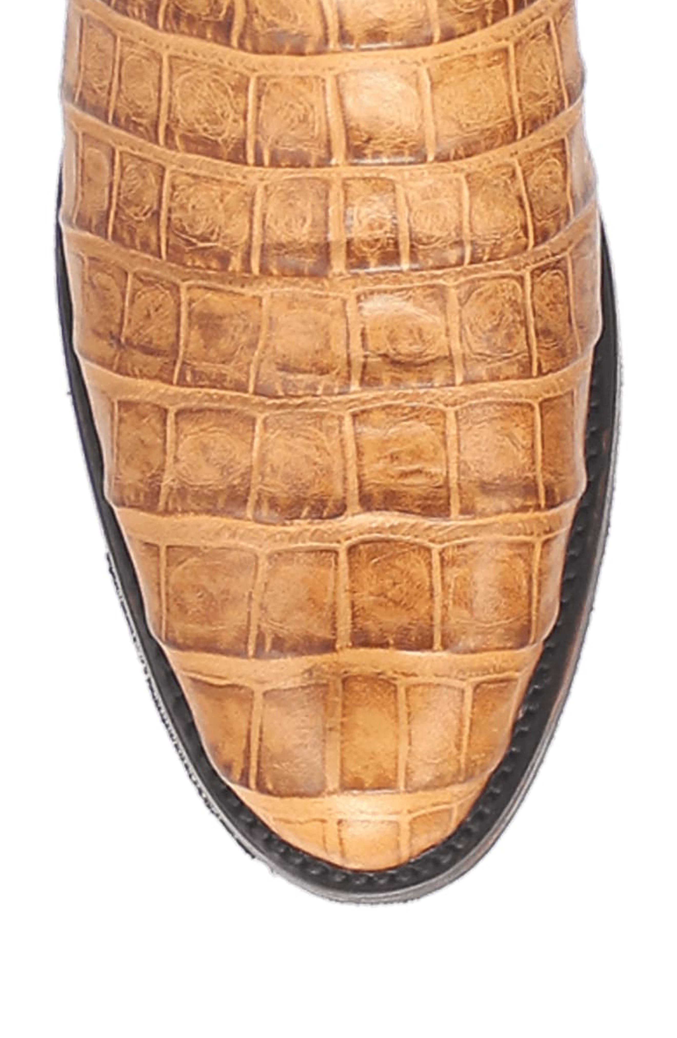 Trail Boss Alligator Embossed Cowboy Boot, Alternate, color, TAN