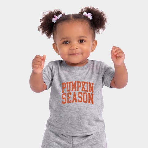Pumpkin Season Varsity Stacked Infant Jogger Pant Crew Set