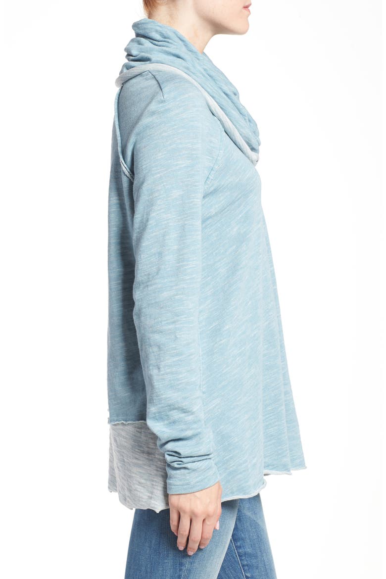 Cocoon Cowl Neck Top, Alternate, color, BLUE