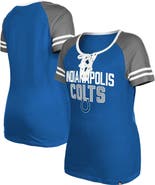 New Era Women's New Era  Royal Indianapolis Colts Raglan Lace-Up T-Shirt
