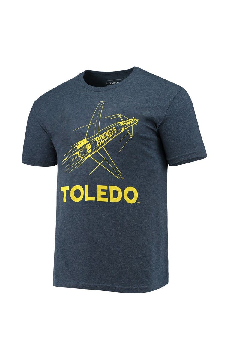 HOMEFIELD Men's Homefield Heathered Navy Toledo Rockets Vintage Logo T-Shirt, Alternate, color, Navy