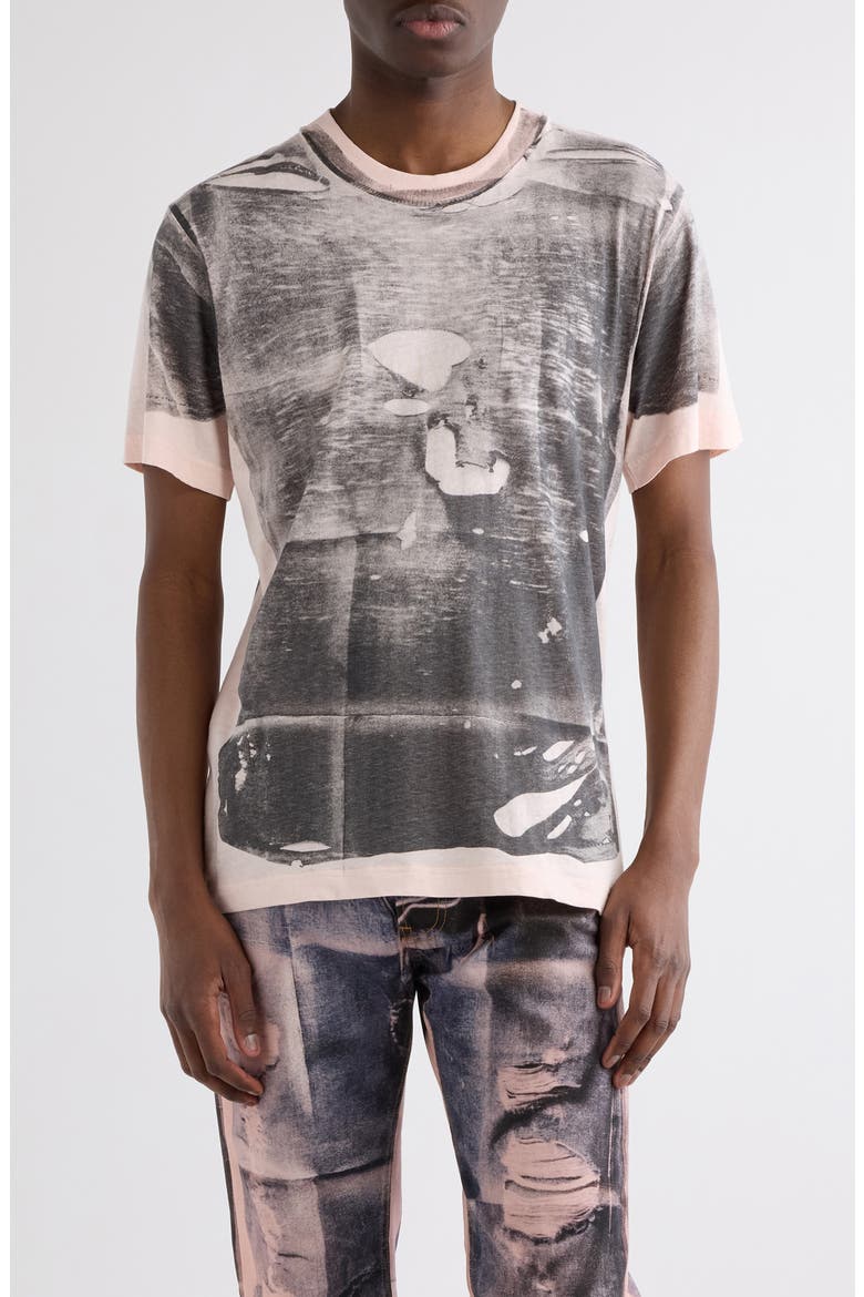 Eamon Trompe l'Oeil T-Shirt, Main, color, PINK/ GREY