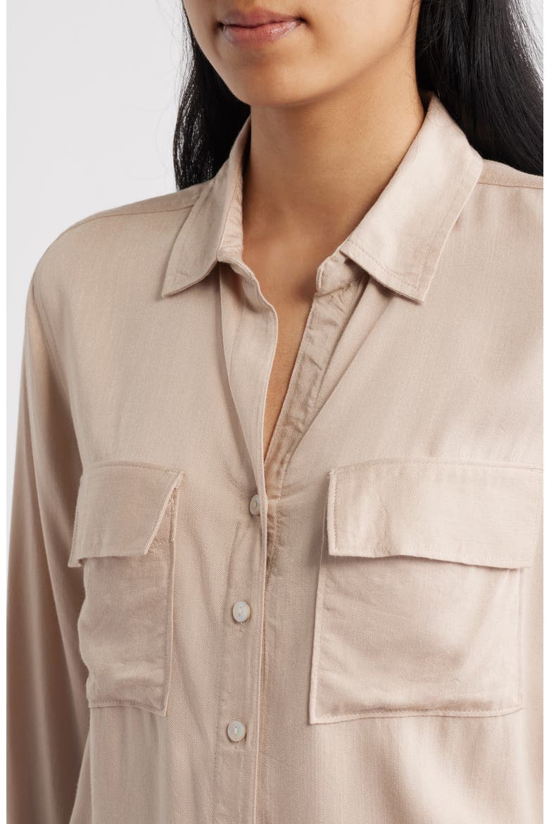 Felicity Button-Up Shirt, Alternate, color, BIRCH
