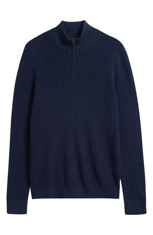 Nordstrom Cashmere Quarter Zip Pullover Sweater In Blue