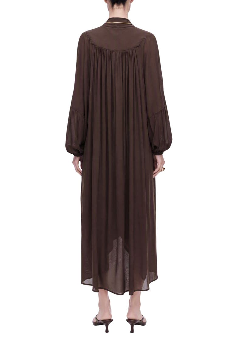 Draped Wrap Maxi Dress, Alternate, color, Brown