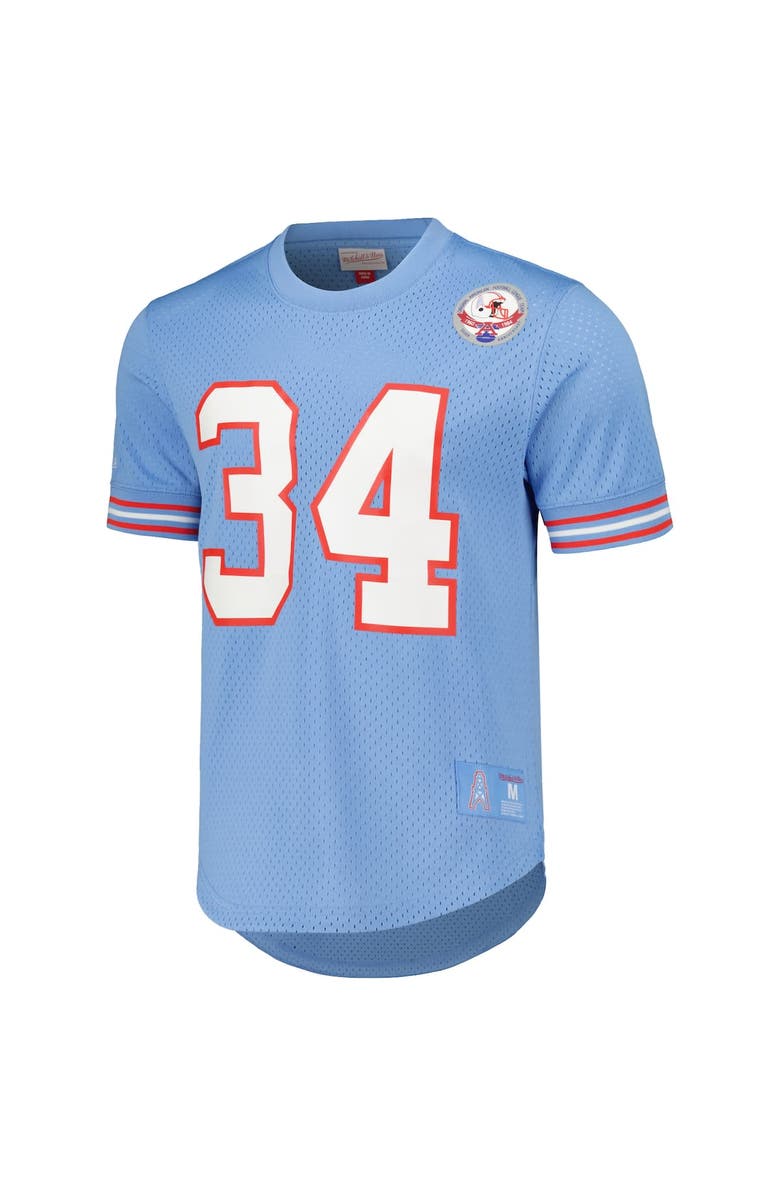 Mitchell & Ness Men's Mitchell & Ness Earl Campbell Light Blue Houston Oilers Retired Player Name & Number Mesh Top, Alternate, color, Light Blue