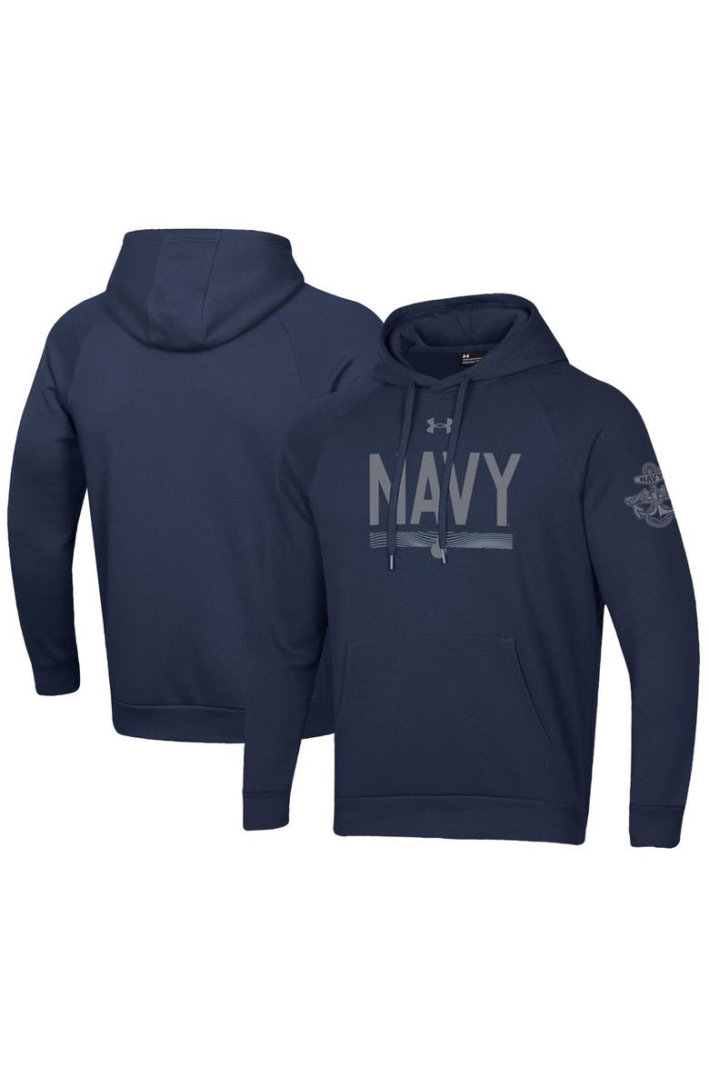 Under Armour Men's Under Armour Navy Navy Midshipmen Silent Service All Day Pullover Hoodie, Main, color,
