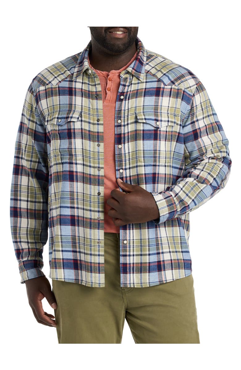 Lucky Brand Indigo Plaid Western Sport Shirt, Alternate, color, Multi