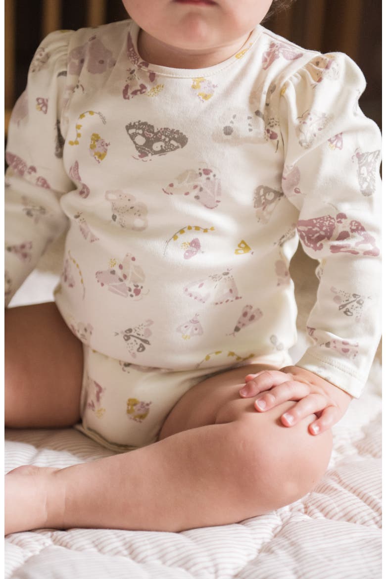 Print Long Sleeve Organic Cotton Bodysuit, Alternate, color, DAYDREAMER