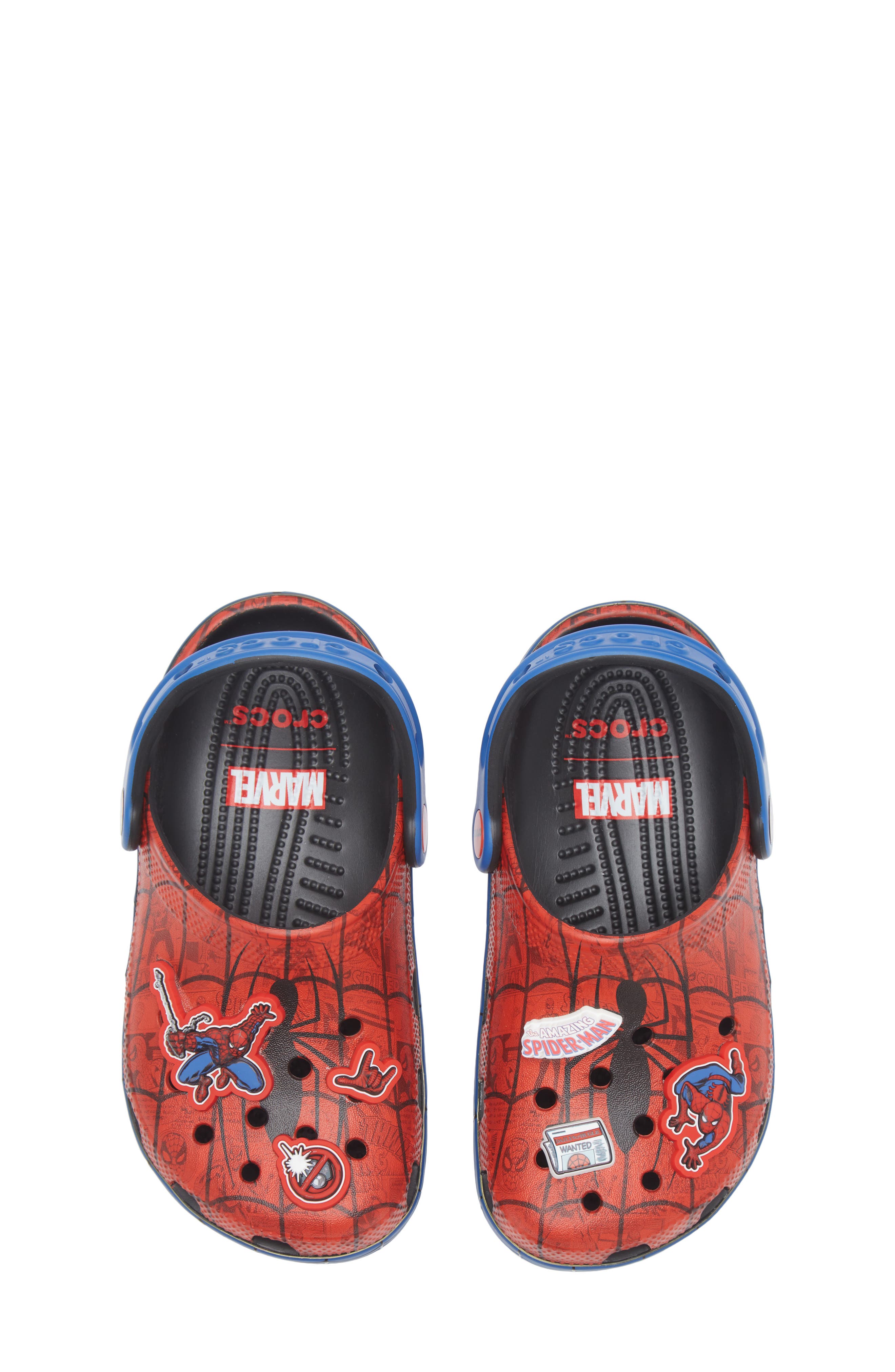 CROCS Kids' Spiderman Web Classic Clog, Alternate, color, Red Multi