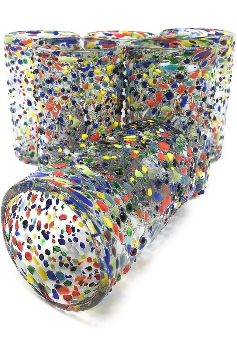 Confetti Rock Design Drinking Glasses - Set of 6, Alternate, color, Confetti
