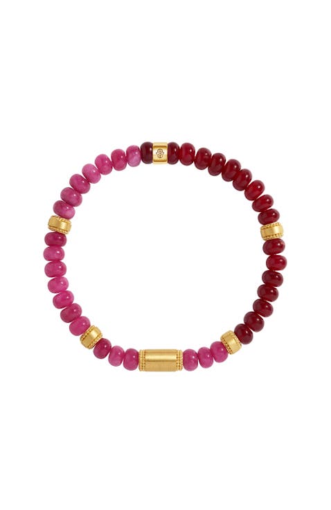 Harmonized Flow Garnet & Rhodolite Gold Bracelet
