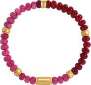 Karma and Luck Garnet Rhodolite Gold Plated Women's Beaded Bracelet - Harmonized Flow