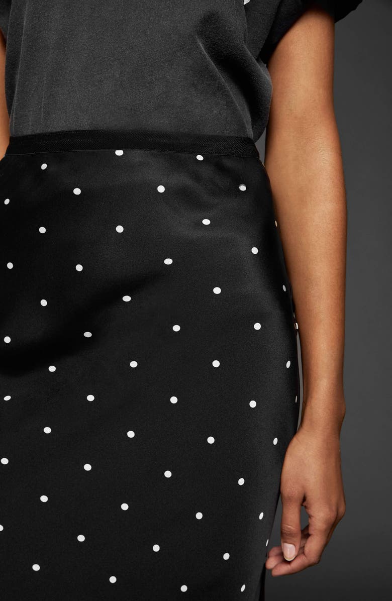 ANINE BING Polka Dot Silk Skirt, Alternate, color,