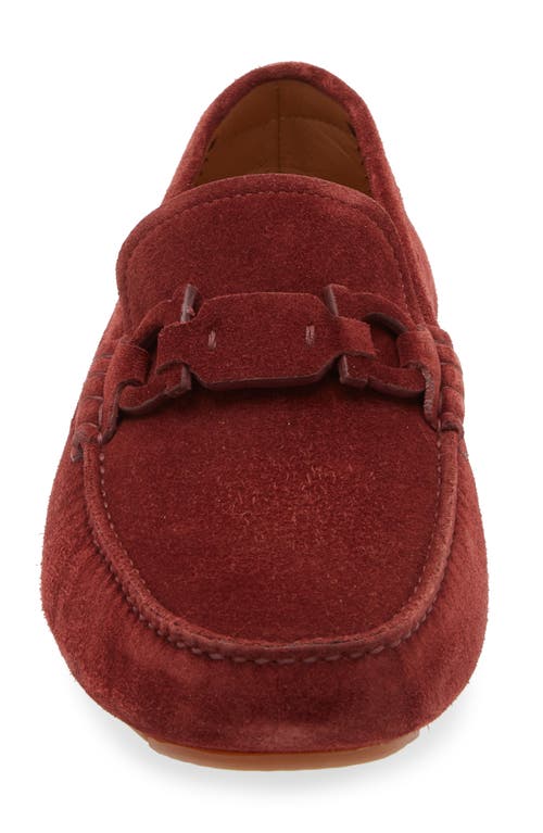 Ferragamo Men's Byte Suede Driving Shoes In College Red